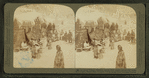 An Arctic Village-Eskimos among, their topeks (tents) and snow, igloo (right), St. Louis.