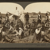 Dinner time at a cowboy's camp, banks of the Yellowstone, Montana, U.S.A.