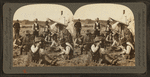 Dinner time at a cowboy's camp, banks of the Yellowstone, Montana, U.S.A.