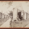 View of tourists in front of bath houses.