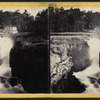 Showing the Falls and Gully in the Rocks. Water house in the distance.