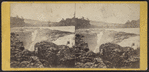 Showing the Cliffs in the Rocks. Toll Bridge in the distance.
