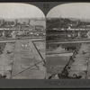 Great Ocean Liners at the Docks, Hoboken, N.J. -- Showing Upper Manhattan Island and Hudson River.
