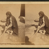 Pueblo woman sweeping her floor.