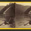 Echo Lake, from the boat house, showing the summit of Mount Lafayette.