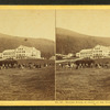 Haying scene in front of the Glen House.