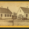 [View of a school and students.]