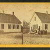 View of a school and students.