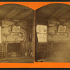 View of a fireplace and rifles above, Farmington, N.H.