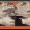 Niagara Falls from new suspension bridge, moonlight.