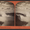 Niagara Falls from new suspension bridge, moonlight.