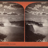 Falls from new suspension bridge, moonlight.