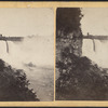 View of Niagara Falls from the banks of the river.