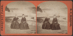 Portrait of two women posing in front of Niagara Falls.