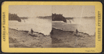 Man standing near top of Horseshoe Falls.