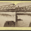 New suspension bridge and falls of Niagara.