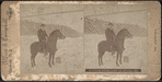 Riding horse over ice bridge, 1896.