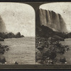 Grandeur and beauty of Niagara, the Horse Shoe from below on Goat Island, Niagara, U.S.A.