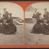 Tourists posing at Niagara Falls