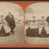Tourists posing at Niagara Falls.