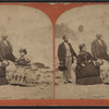 Tourists posing at Niagara Falls.