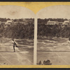Tight rope performance over the rapids.