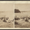 Propect Point, Niagara. [Tourists looking down over the falls.]