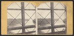 Niagara Suspension Bridge. [View of the river from bridge interior.]