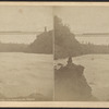Suspension Bridge, from American side, Niagara. [Train crossing the bridge.]