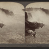 Niagara, mightiest of Waterfalls. General view from Steel Arch Bridge, U.S.A.
