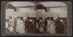 Admiring tourists viewing the Falls, from Prospect Point, Niagara, U.S.A.