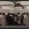 Admiring tourists viewing the Falls, from Prospect Point, Niagara, U.S.A.