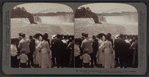 Admiring tourists viewing the Falls, from Prospect Point, Niagara, U.S.A.