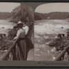 Looking at the tumbling, foaming waters, below the Falls, Niagara, U.S.A.