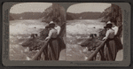 Looking at the tumbling, foaming waters, below the Falls, Niagara, U.S.A.