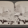 The Great Mountain of frozen spray, below the ice-bound American Falls.