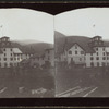 View of a mountainside lodge.
