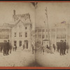 View of Commercial buildings and people in Whitehall, N.Y.