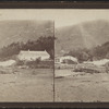 View of lumber yard near Hudson River.