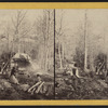 Maple sugar making in the Northern Woods of New York.