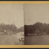 View of camp with dock in the Adirondacks.