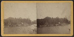 View of camp with dock in the Adirondacks.