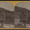 View of the mountain and farm yard.