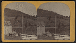 View of the mountain and farm yard.