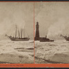 Tug and vessel in the ice, May 1869.