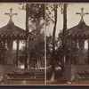 Preaching stand with a marble statue of an angel, Eldridge Park.