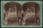Interior of the McGraw-Fiske Mansion, Ithaca, N.Y. Carved wedding chest in Drawing room. (W. H. Miller, architect)