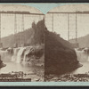 New Portage Bridge and Falls on the Line of the Erie Railway.