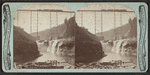 New Portage Bridge and Falls on the Line of the Erie Railway.