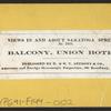 Balcony, Union Hotel.